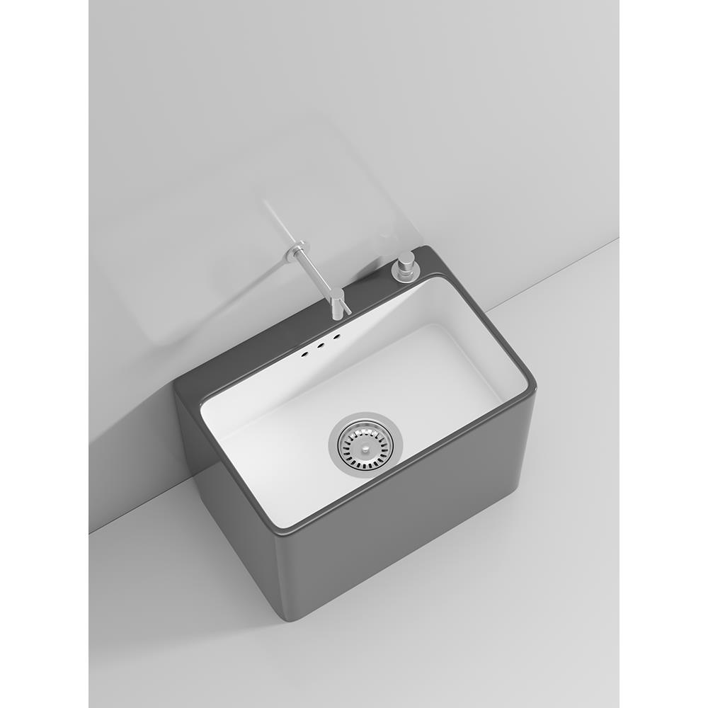 cs阳台北欧灰色洗拖把池家用卫生间大号陶瓷拖布池落地式小号槽池