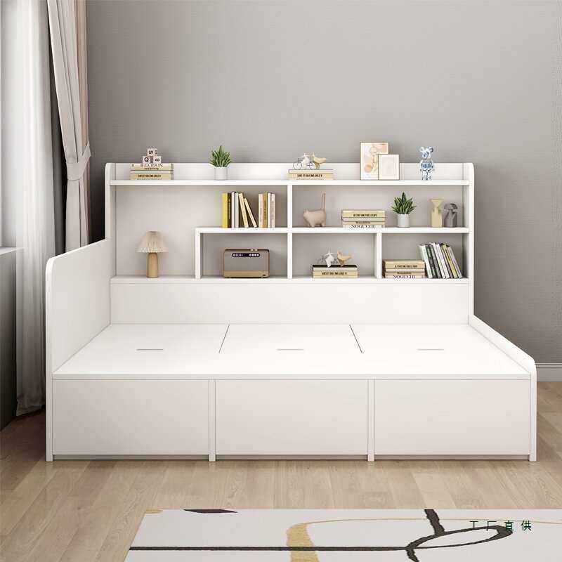 小户型靠墙侧边柜子一体组合高箱储物收纳单人带书架榻榻米儿童床,3C数码配件,USB灯,淘宝优惠券,粉丝福利购,淘宝优惠卷