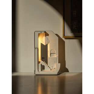 纪念碑谷水泥小夜灯建筑设计师感桌面装饰台灯摆件床头氛围灯