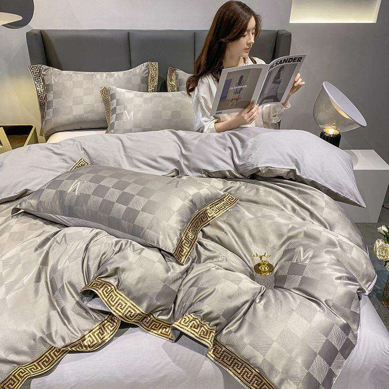 欧式贡缎提花纯棉四件套全棉床单刺绣被套床笠床罩结婚庆床上用品