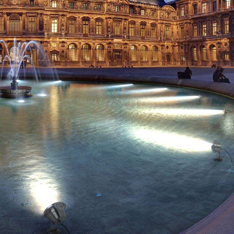 水底射灯LED防水下泳池鱼池喷泉灯户外别墅泳池12v24v花园室外灯