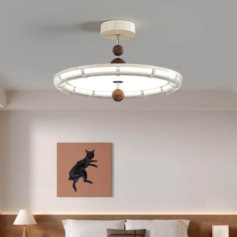 法式奶油风卧室灯全光谱现代简约护眼中山灯具中古房间灯复古吊灯