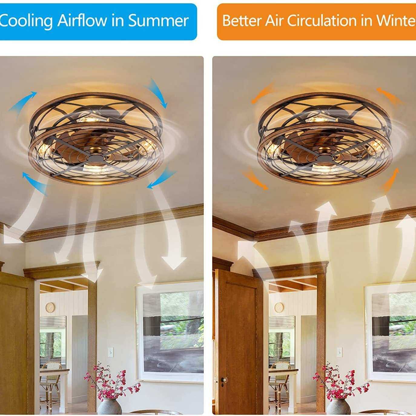 复古吊扇灯客厅美式风扇吊灯铁叶卧室家用欧式电扇餐厅工业风扇灯