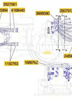 CAT卡特软管202-4038高压2024038液压油管总成248-9882 2489882