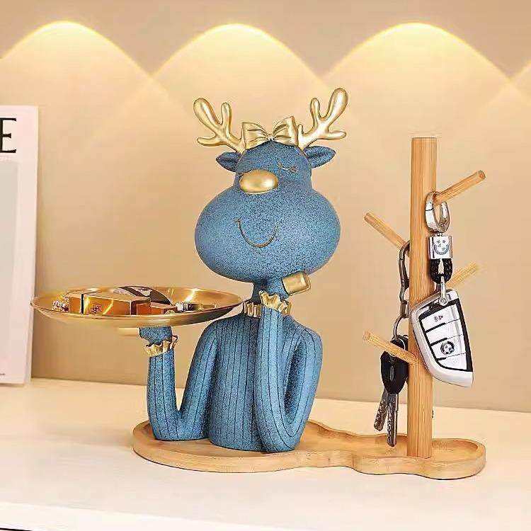 钥匙收鹿8040纳托盘家居客厅房间摆件口创意入户进门玄关轻奢桌装,家居饰品,装饰摆件,淘宝优惠券,粉丝福利购,淘宝优惠卷