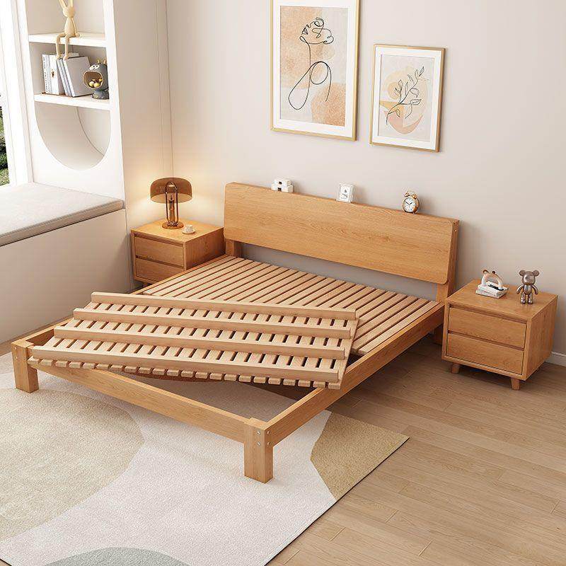 全榉床木1实木户型现代简约.8双人单人床0.9米无床头用家用1耐床