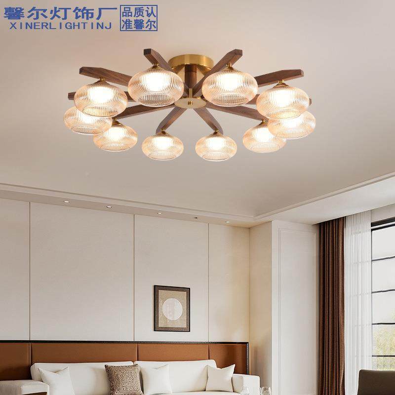 玻法式中古灯风客厅吊实木灯美式复53古主卧室餐厅书房民宿酒店璃,家装灯饰光源,智能吊灯,淘宝优惠券,粉丝福利购,淘宝优惠卷