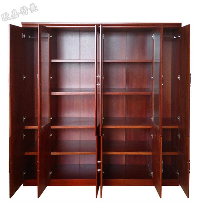 办公资料柜档案木柜办公书柜MJ-486文件室柜贴木质柜子带门实皮油