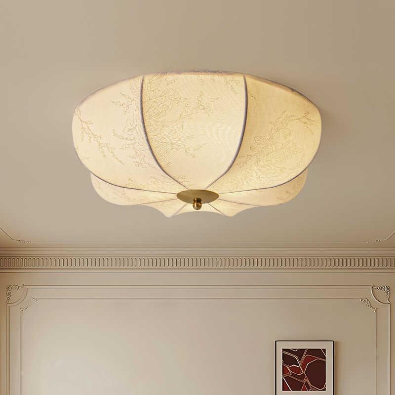 法式中575古主室印花吸顶灯古客厅书卧复房台日式布艺餐厅阳过道