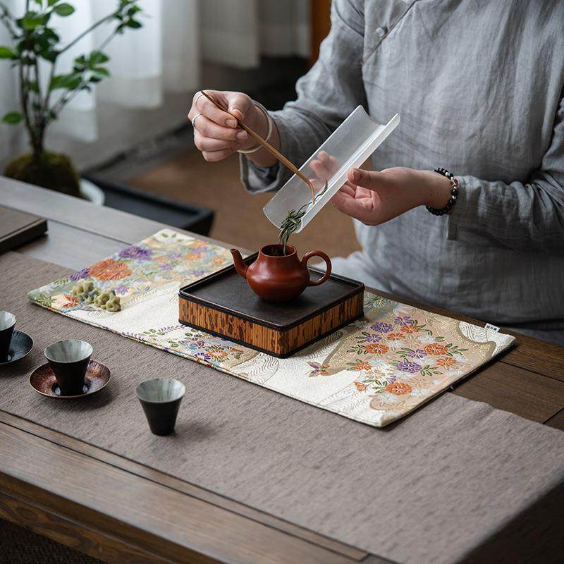 西阵织长款搭干茶席家用泡茶SY-HC005防垫手工水茶桌布百隔热垫茶,居家布艺,茶席,淘宝优惠券,粉丝福利购,淘宝优惠卷