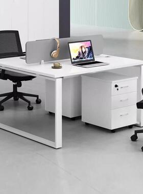 白色办VEQ公桌人组合椅职员屏风位2/4/6员工办公电脑卡桌子办公室