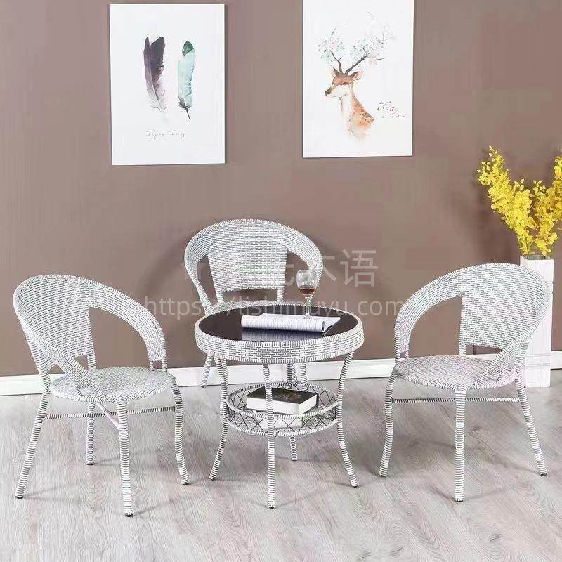 背藤编阳桌椅三五件套台休闲桌椅客SS-141厅庭院几组合室茶外藤编