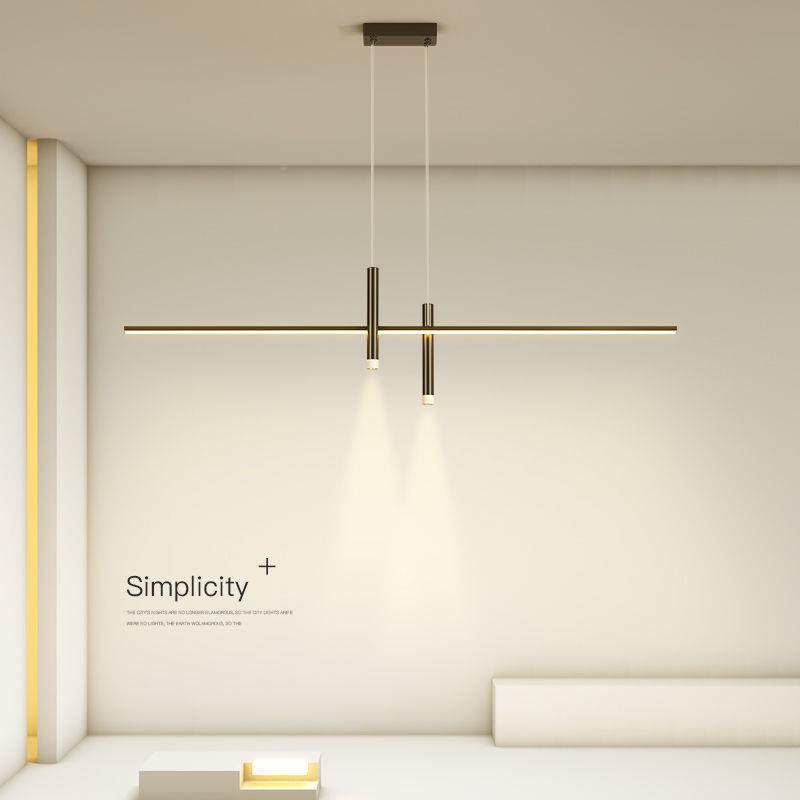 餐厅意吊灯一字长46条餐吊圆筒灯现简约创设计师餐饭厅代桌吧台灯,家装灯饰光源,智能吊灯,淘宝优惠券,粉丝福利购,淘宝优惠卷