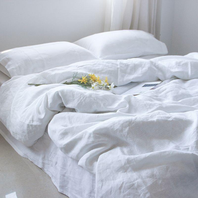 简约件时尚纯白色水三洗棉床单被被套床品酒店厂家直供四件套宾馆