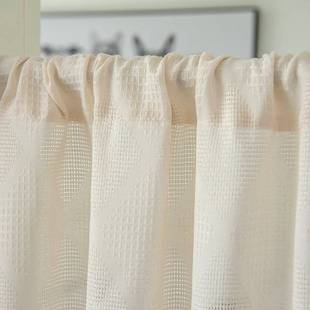 日系门帘双面棉麻家用半截免打孔布帘卧室厨房遮挡柜帘四季通用