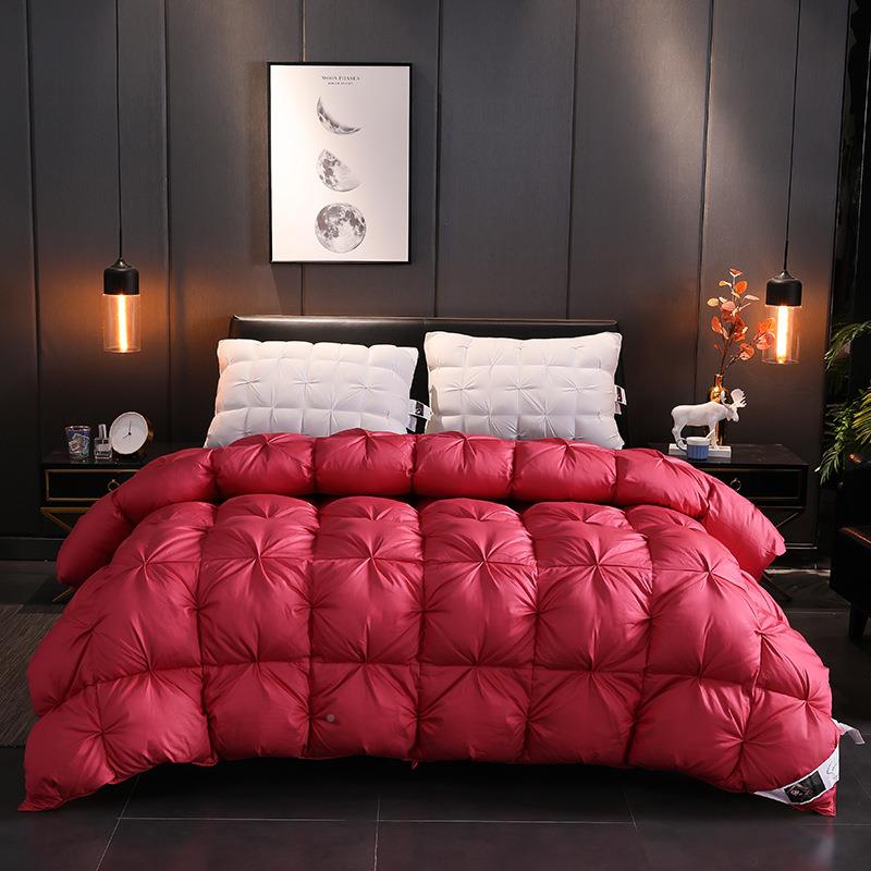 绒厂家1扭花羽绒被40量S埃及棉001710面料鹅填充家用送礼被子大从