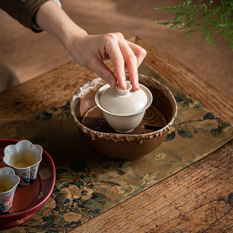 铜壶承干泡台高端铜茶盘紫砂壶托底座茶台建水茶洗茶承储水壶承盘
