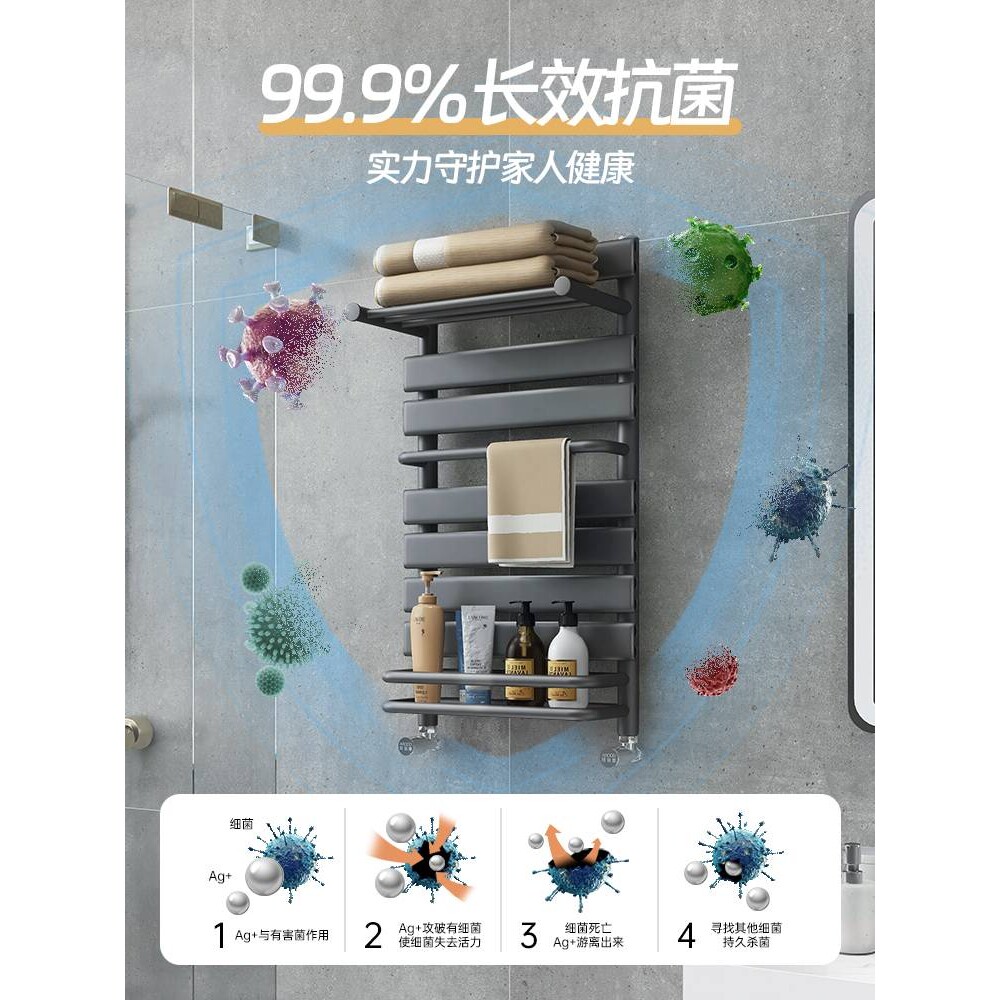 阿洛德铜铝复合小背篓暖气片家用集中供暖卫生间置物架水暖毛巾架