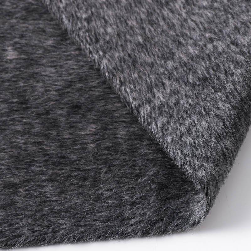 CIE2丝02羊5秋冬新款桑蚕兔毛双面毛毛呢布料素色顺毛外套大衣面