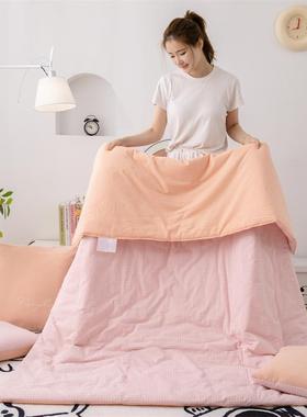 225新YHC款A格类棉子简约两用办公发车载午0休沙靠垫口袋抱枕被