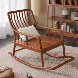 现代式BZK逍实木家用躺椅奢轻简中约阳台客厅冬夏两用懒人遥休闲