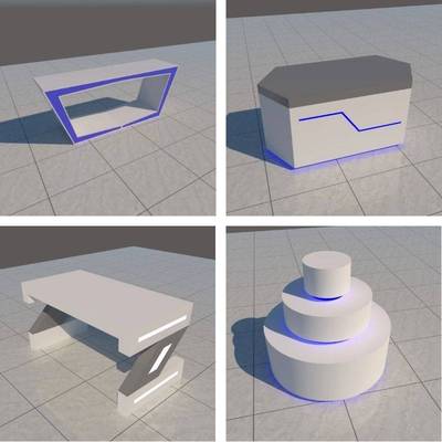 创意样品展示台烤漆圆形柜台桌展厅科技数码电子产品发光架中岛台