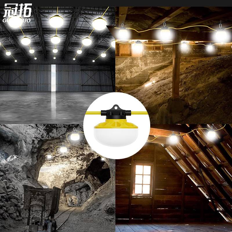 50FT工业灯串建筑工地临时工作灯可串联灯仓库车间厂房车库照明灯