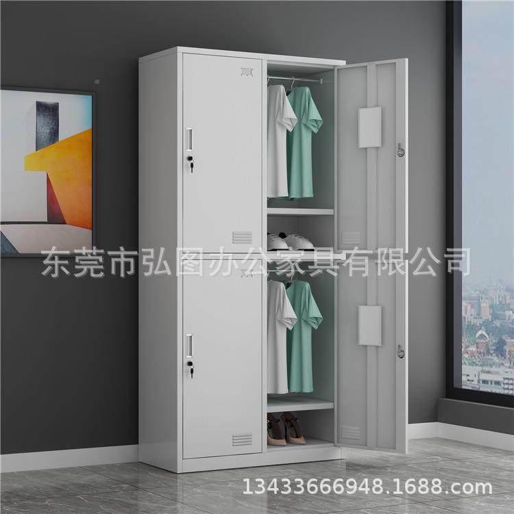 东莞锁四铁皮带柜衣柜员门工宿舍四门四锁外四门更衣挂锁4门衣更