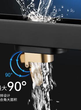 黑2色3m宽极窄线型长方形不锈钢防m臭地长漏黑色淋浴条极简侧排水