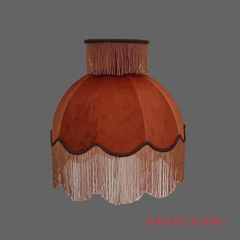 酒店糖色流苏花边外壳绒灯罩欧式现代焦大号落地灯手工艺七条其他