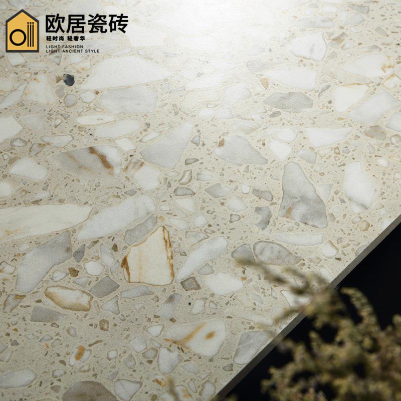 式轻水磨石瓷砖418600x1客200厨房卫生间法墙砖奢餐厅防滑地砖工