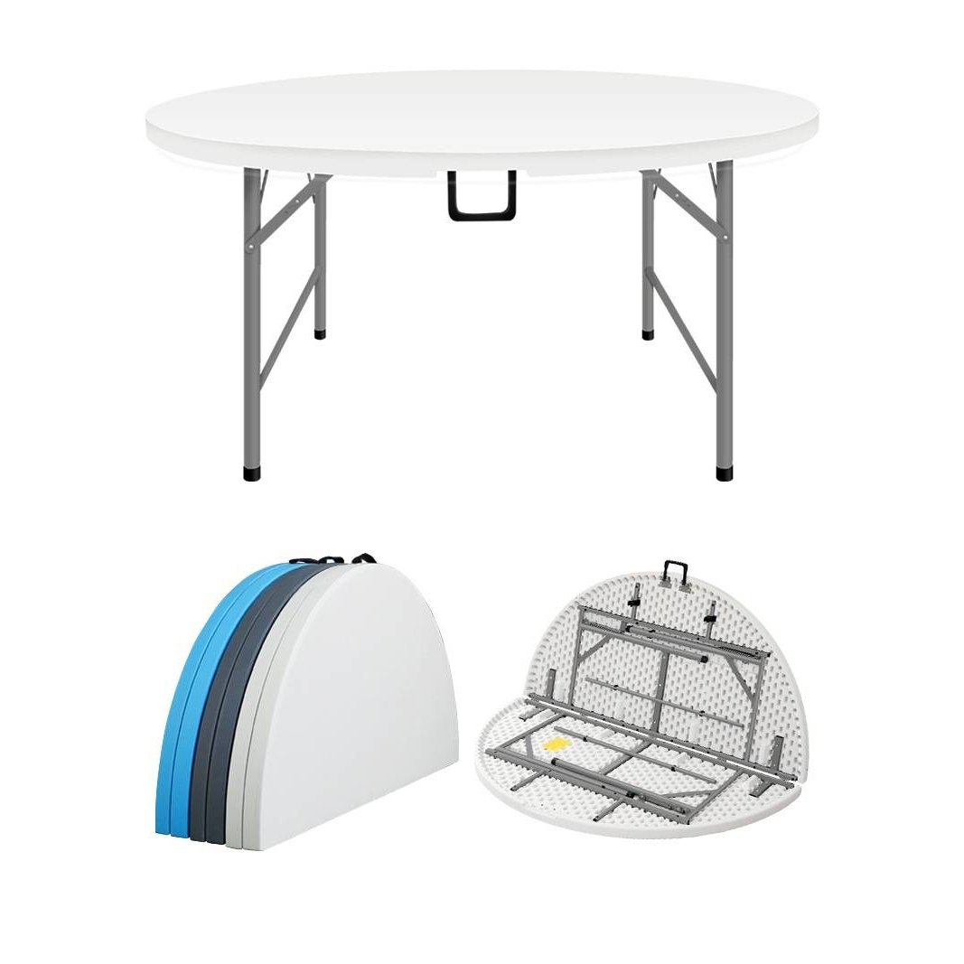 可收纳折叠圆桌10人餐桌椅户外家用塑料大圆台圆形吃饭桌折叠