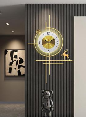 0挂钟客气厅225新款时钟创意钟表艺术轻奢大网现代简ROQ约挂红墙