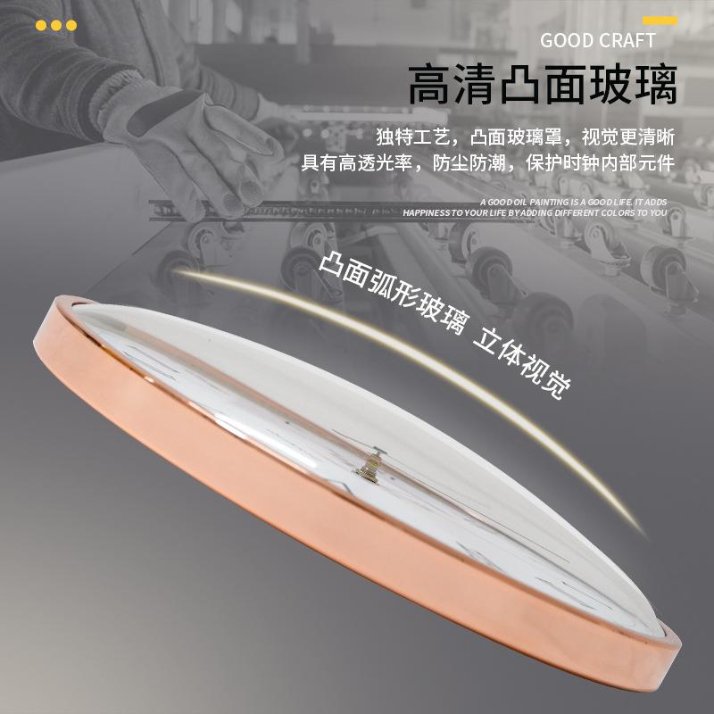 意弧形挂钟客厅MX3607家用欧创性式简约大气静音钟表个轻奢装饰石