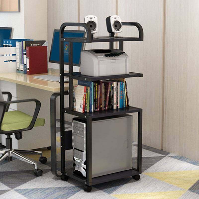 台式电脑主机架子置物架可移动落地多层一体式机箱打印机收纳架桌