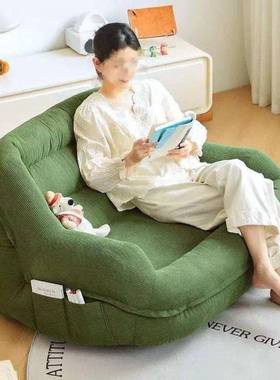 小户型人沙发灯芯绒家客厅沙休ZXO闲发椅懒人沙发卧室双阳台榻用