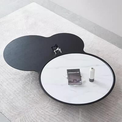 2025新款计师设感异形茶WJY0213几岩几意极简式云油朵岩板茶几奶