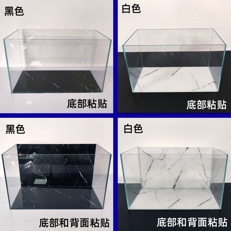 黑色大理石鱼缸石纹贴纸水族箱带胶自粘造景加厚装饰鱼缸贴
