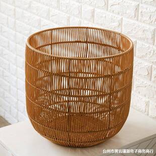 仿藤编脏衣篓衣物箩筐 卧室换洗衣服筐洗衣篓圆形 浴巾筐篮子大号