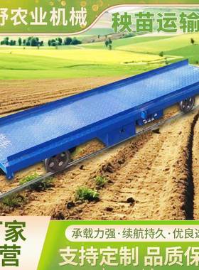大电双动轨道车秧苗机运输车搬运棚SRQ车轨果园运料机控平板物料
