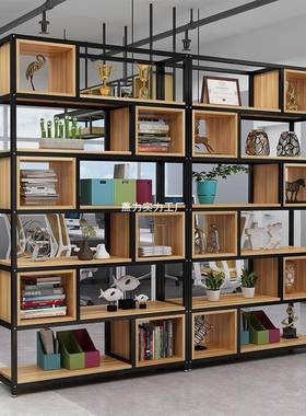 屏风办物公室隔断铁艺书架隔置物架组合LOD隔墙简易断自装屏风断