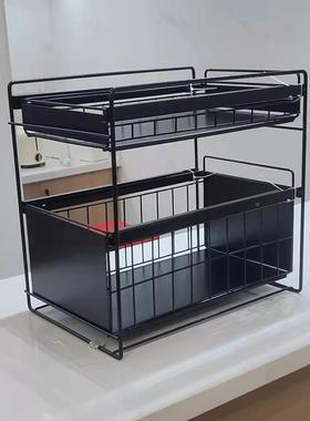 理厨房下水储21756槽置物架台面推拉抽屉调味式料分层收纳物架浴