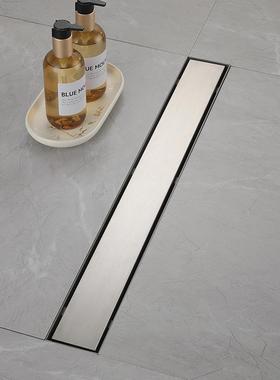 304DL2218不锈钢拉丝色防臭防反味卫生间水道长1条形隐藏式下漏DL