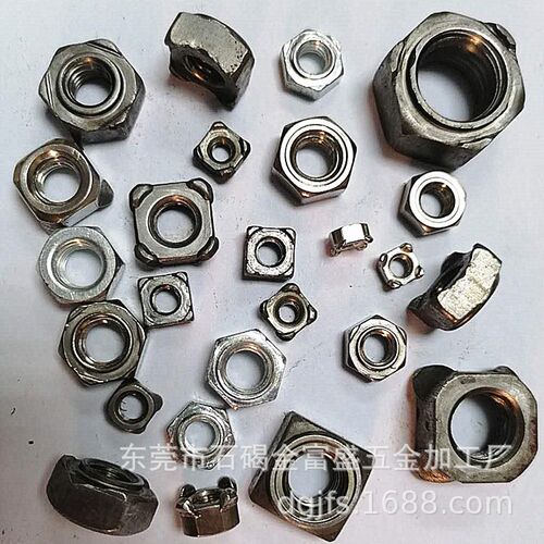 GB13681细牙M10*1.25/M12*1.25牙焊接四方螺母无焊点焊接六角螺母