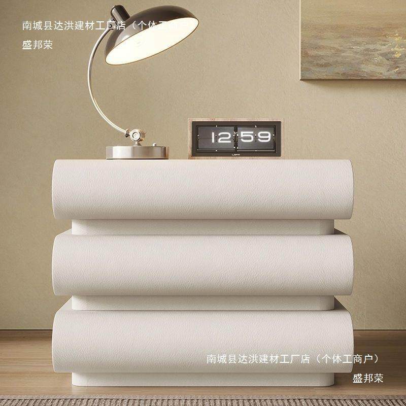 意式极简床头柜三抽皮质红奶网油风木卧大尺寸实室HYA个性床边收,住宅家具,其它柜类,淘宝优惠券,粉丝福利购,淘宝优惠卷