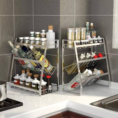 不锈钢厨调架创意邮三层调料料置物架通用一房包L-101891件代包邮