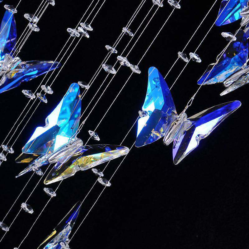 艺水晶吊楼灯轻奢复式长梯吊灯中山灯饰蝴蝶吊术灯LED别墅水802晶,家装灯饰光源,智能吊灯,淘宝优惠券,粉丝福利购,淘宝优惠卷