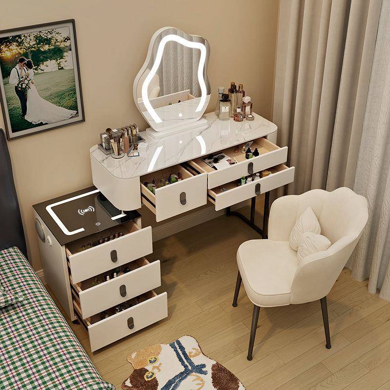 817全实木梳台卧室现化代约妆妆台智能化妆简桌收纳斗柜一体非密