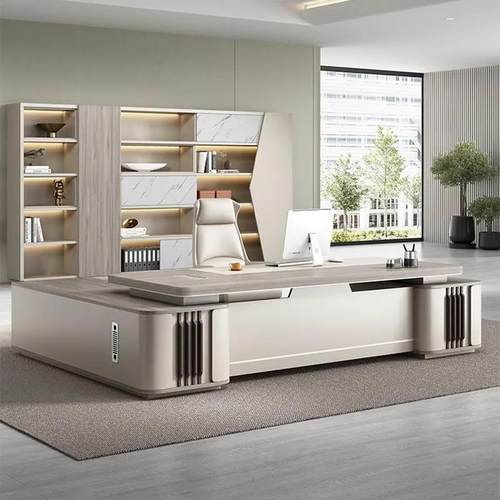 板桌办轻公桌桌椅组合时尚总裁老大班台主管无品牌/桌子大气奢办