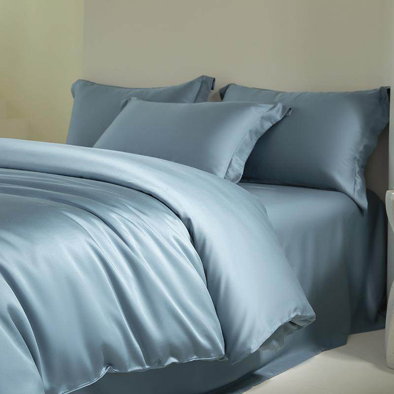 A床类100支纯色天单丝四件套夏季丝凉感裸冰睡被套床床笠pm-ts02